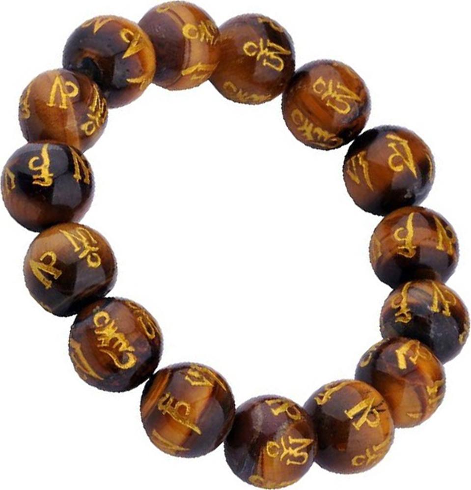 Lắc Tay Opal Mắt Hổ Khắc Kinh Chữ Phạn 12mm