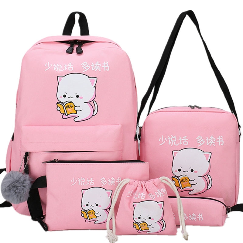 Balo nữ combo 4 món đi học thời trang sinh viên học sinh ( không kèm túi rút)