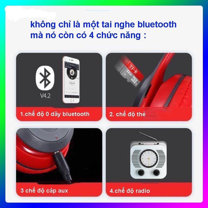 Tai Nghe Chụp Tai Bluetooth P47, Tai Không Dây Có Mic, Có Thẻ Nhớ, Âm Bass Cực Chất, Nghe Nhạc Cực Hay Bảo Hành 12 Tháng