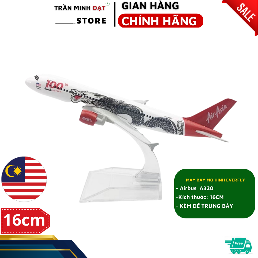 Mô Hình Máy Bay Airbus 320 (16cm) Kèm Đế Trưng Bày - Trần Minh Đạt Store