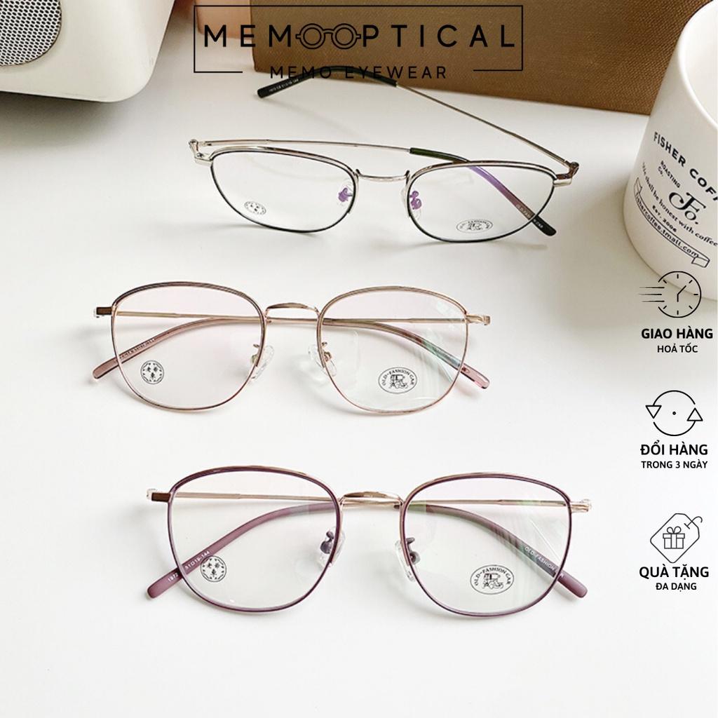 Gọng Kính Kim Loại Phong Cách Retro Hàn Quốc Thanh Mảnh Memo Optical OLD1972