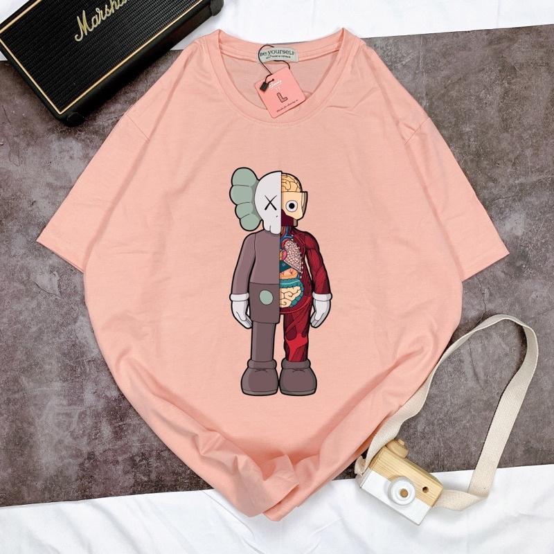 Áo Thun Tay Ngắn UNISEX in Decal KAWS - Hình chụp thật - Số đo ở cuối