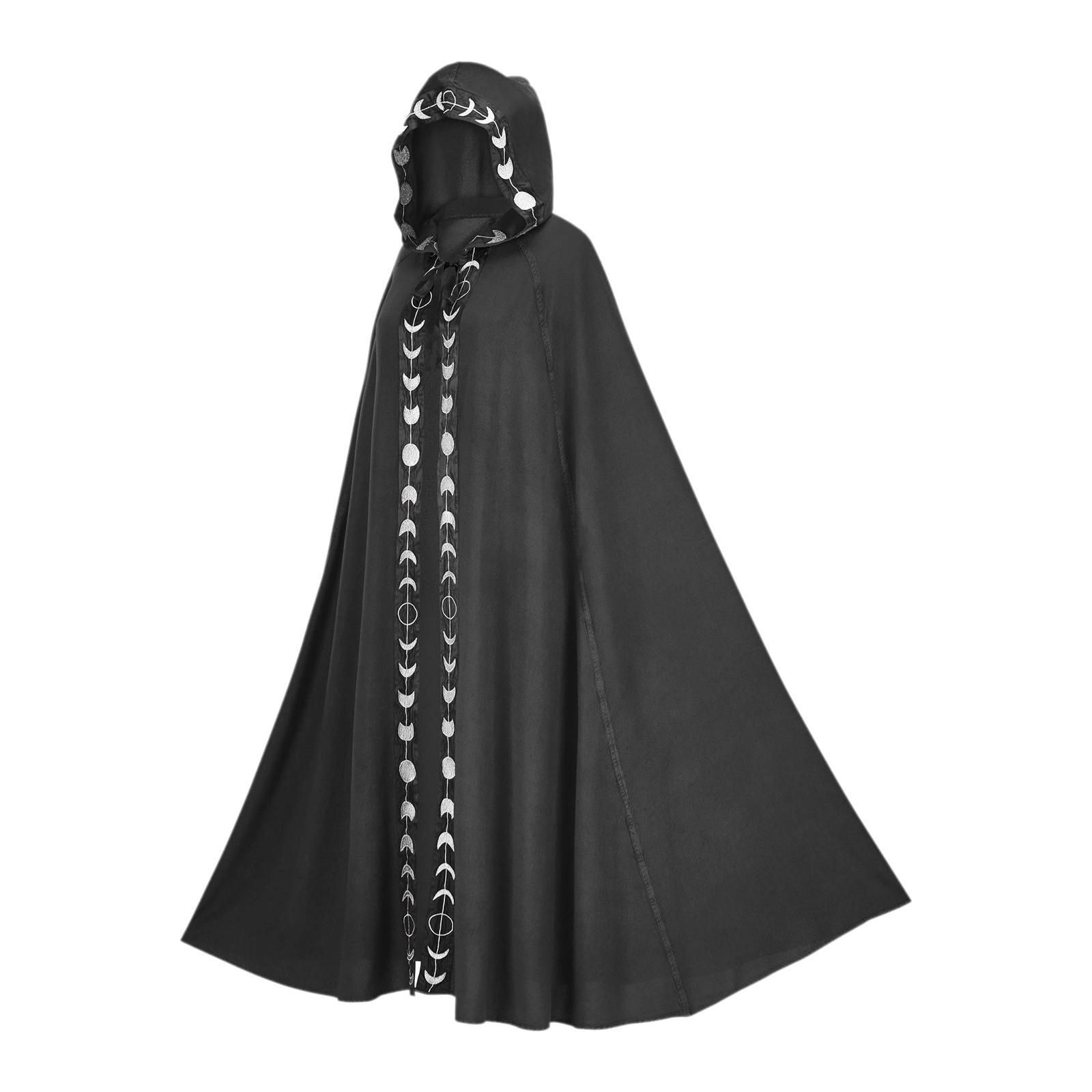 Halloween Cosplay Long Hooded Cloak Cape Wizard Devil Outfit Durable Versatile Devil Costume for Christmas Party Costume Ball