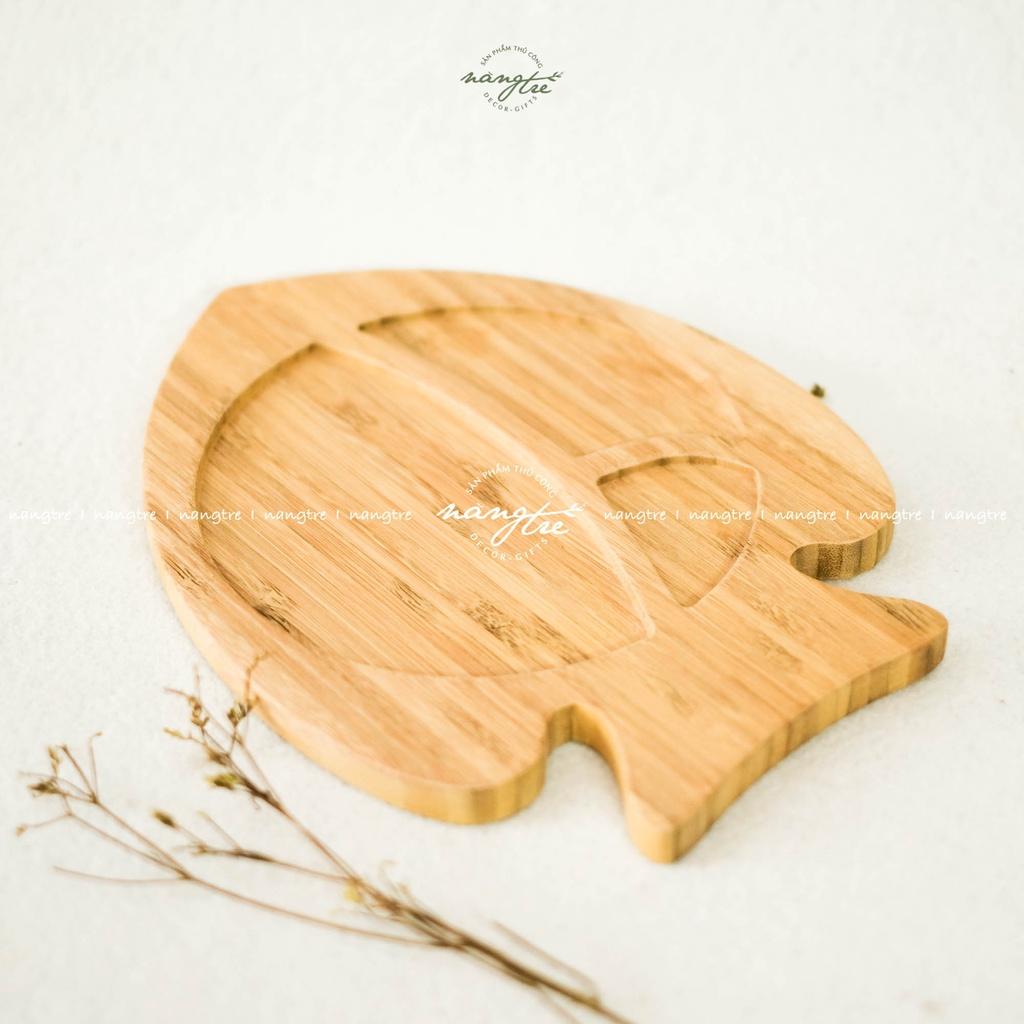 Khay gỗ tre ăn dặm con cá - Khay gỗ tre