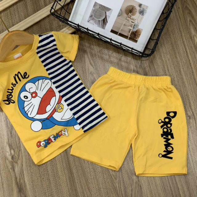 Bộ cotton 4c phối sọc cho bé trai - Đồ bộ trẻ em
