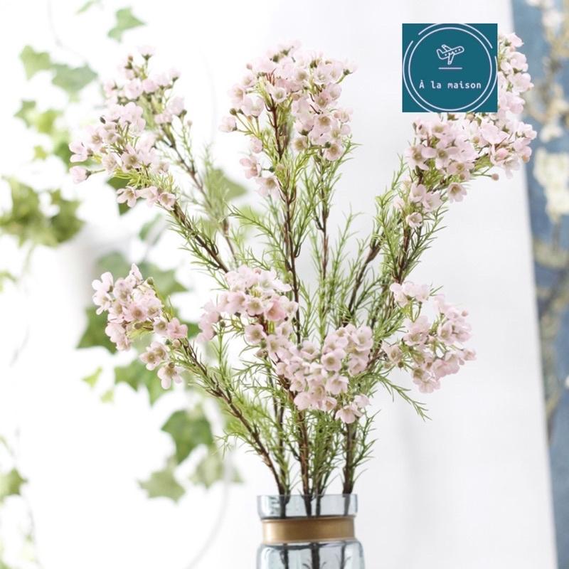 Cành hoa thanh liễu 3 nhánh nhiều bông nhỏ xinh xắn cao 83cm giống thật đến 99%