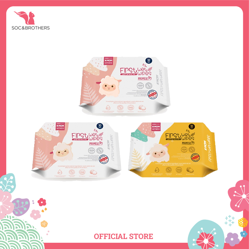 Khăn ướt cho bé cao cấp K- Mom dạng túi 30 tờ