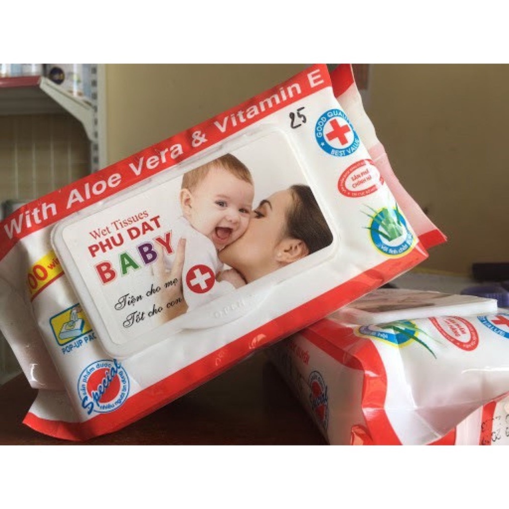 Khăn Giấy Ướt BABY WIPE Hộp 100 Tờ Tiện Cho Mẹ Tốt Cho Bé - Gói Khăn Giấy Ướt Cho Bé