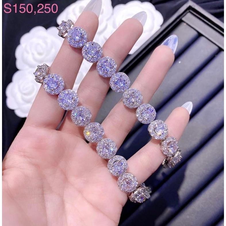 Lắc tay full xoàn xi bạch kim siêu đẹp