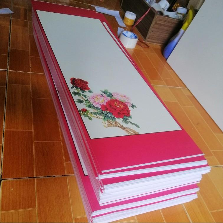 Bộ 100 tấm Giấy viết thư pháp kèm nẹp treo.Giấy ganh.Mành tre, biểu lụa thư pháp. Giấy, nghiêng, bút, mực viết thư pháp.