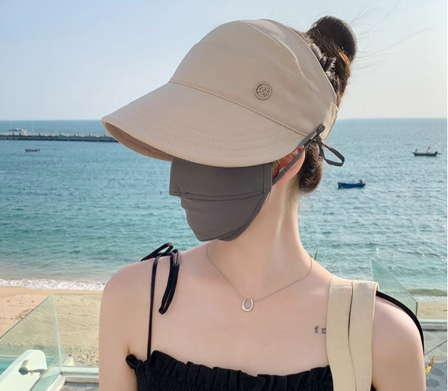 Mũ nữ đi nắng đi biển vành lưỡi trai thiết kế ôm đầu phong cách Hàn, nón nữ chống nắng thời trang