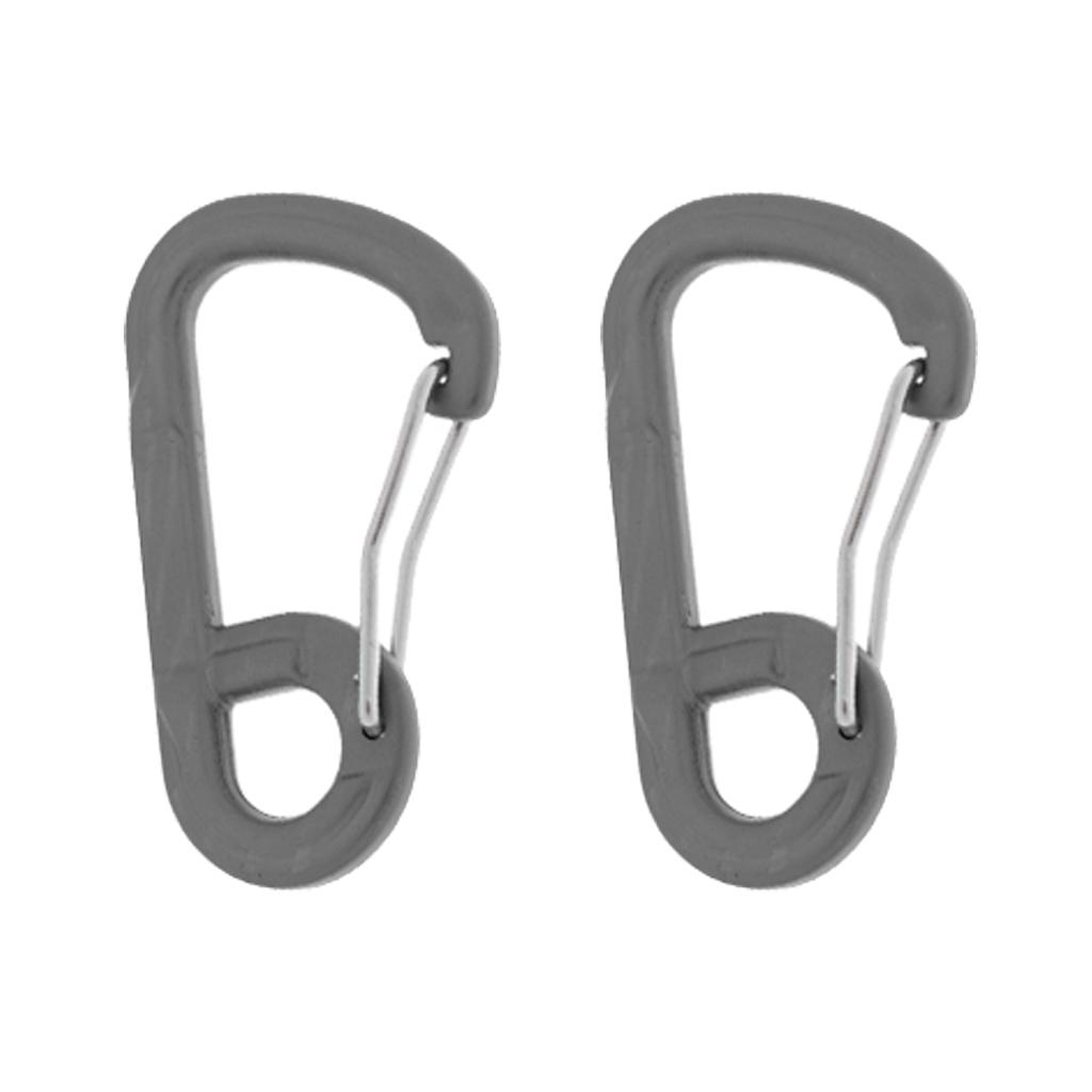 2 Pieces D-shaped Carabiner Buckle Snap Clip Hook Keyring