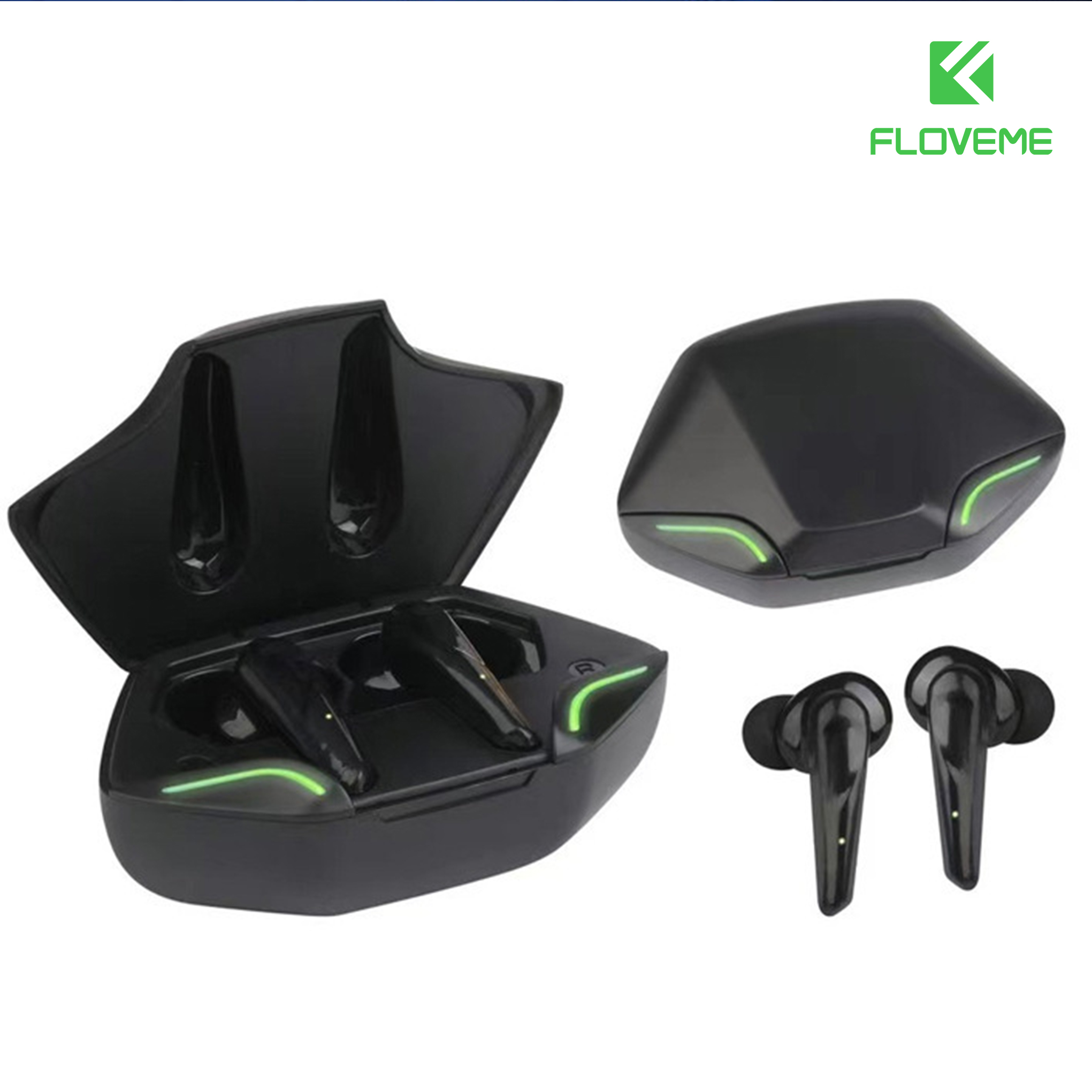 Tai Nghe Gaming bluetooth 5.0 FLOVEME Apro 366 , độ trễ cực thấp khi chơi game, Bass mạnh mẽ, tai nghe game thủ không dây - Hàng chính hãng