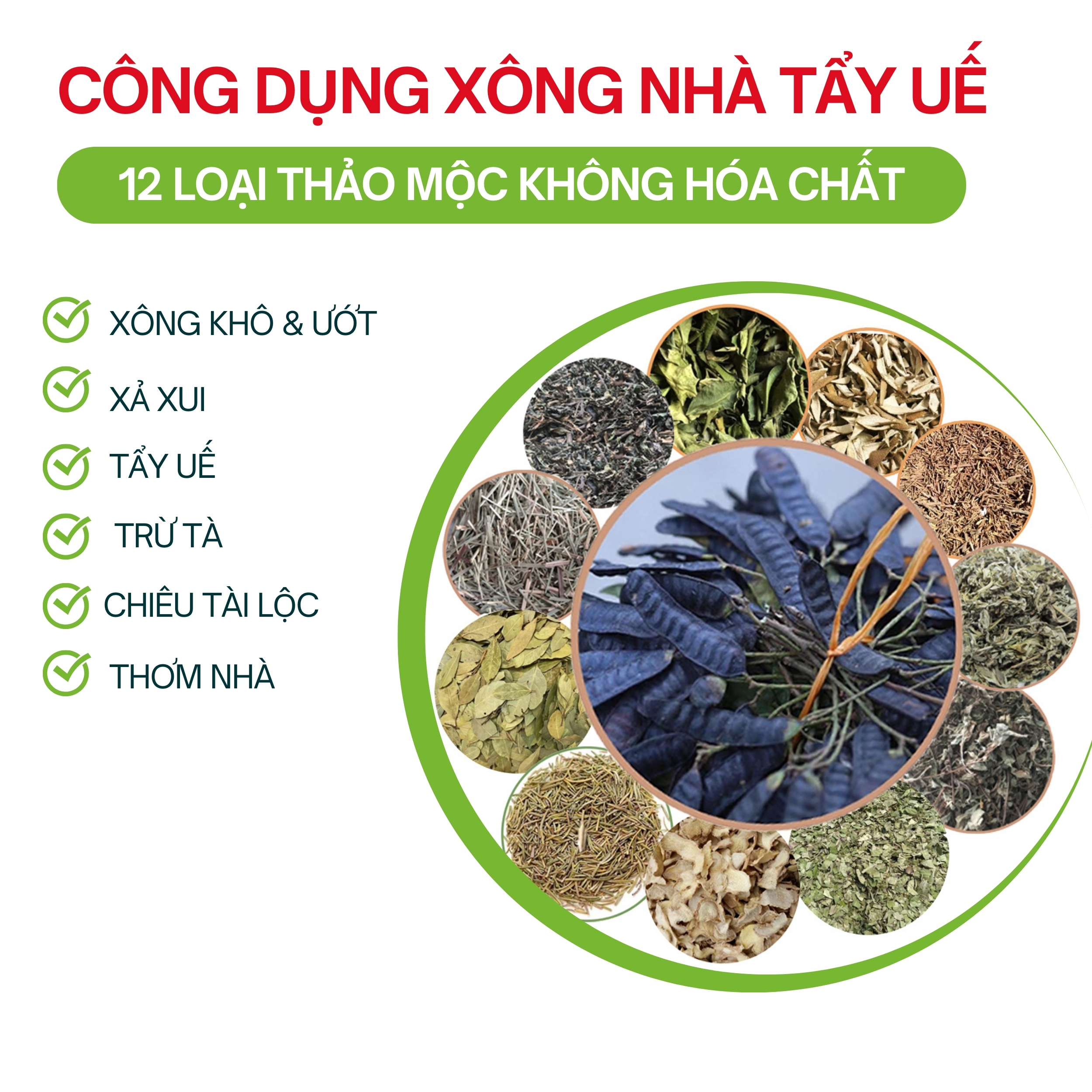 Gói lá xông nhà tẩy uế chiêu tài lộc