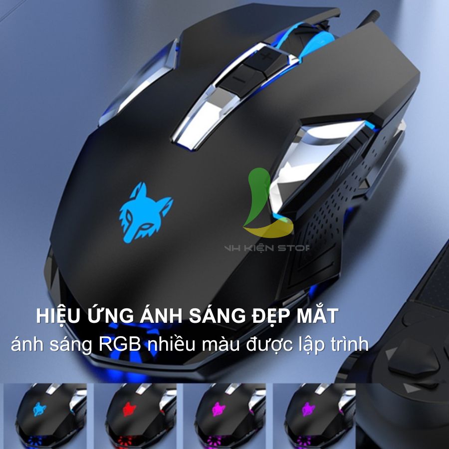 Chuột máy tính XUNFOX XYH19  - Chuột gaming giá rẻ có dây cắm USB tích hợp hiệu ứng ánh sáng nhiều màu sắc - Hàng nhập khẩu