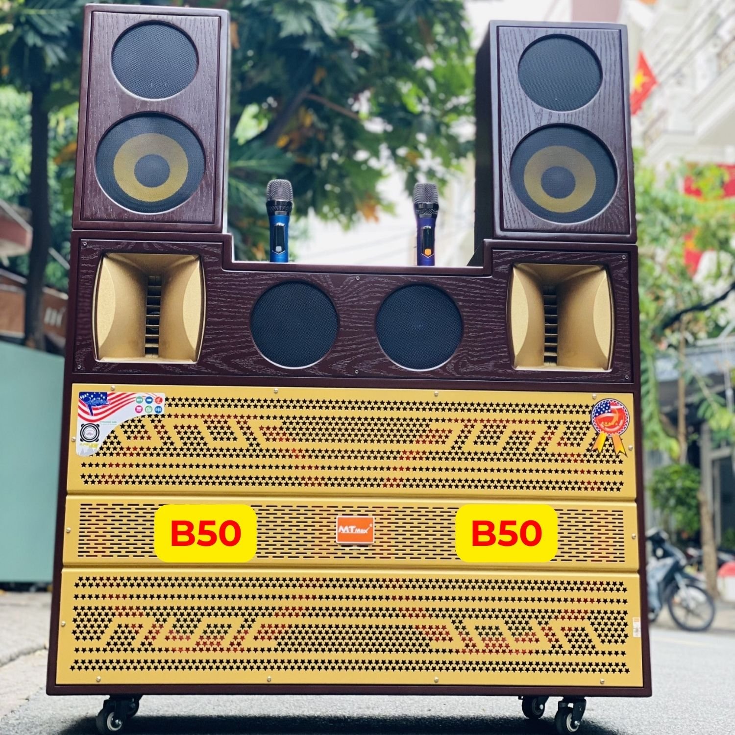 Loa Kéo Karaoke Di Động T05 Pro - Công Suất Cực Lớn 1700W, Hệ Thống 10 Loa 3 Đường Tiếng, 2 Bass Lớn 50cm, 2 Bass 20cm, Hàng Chính Hãng