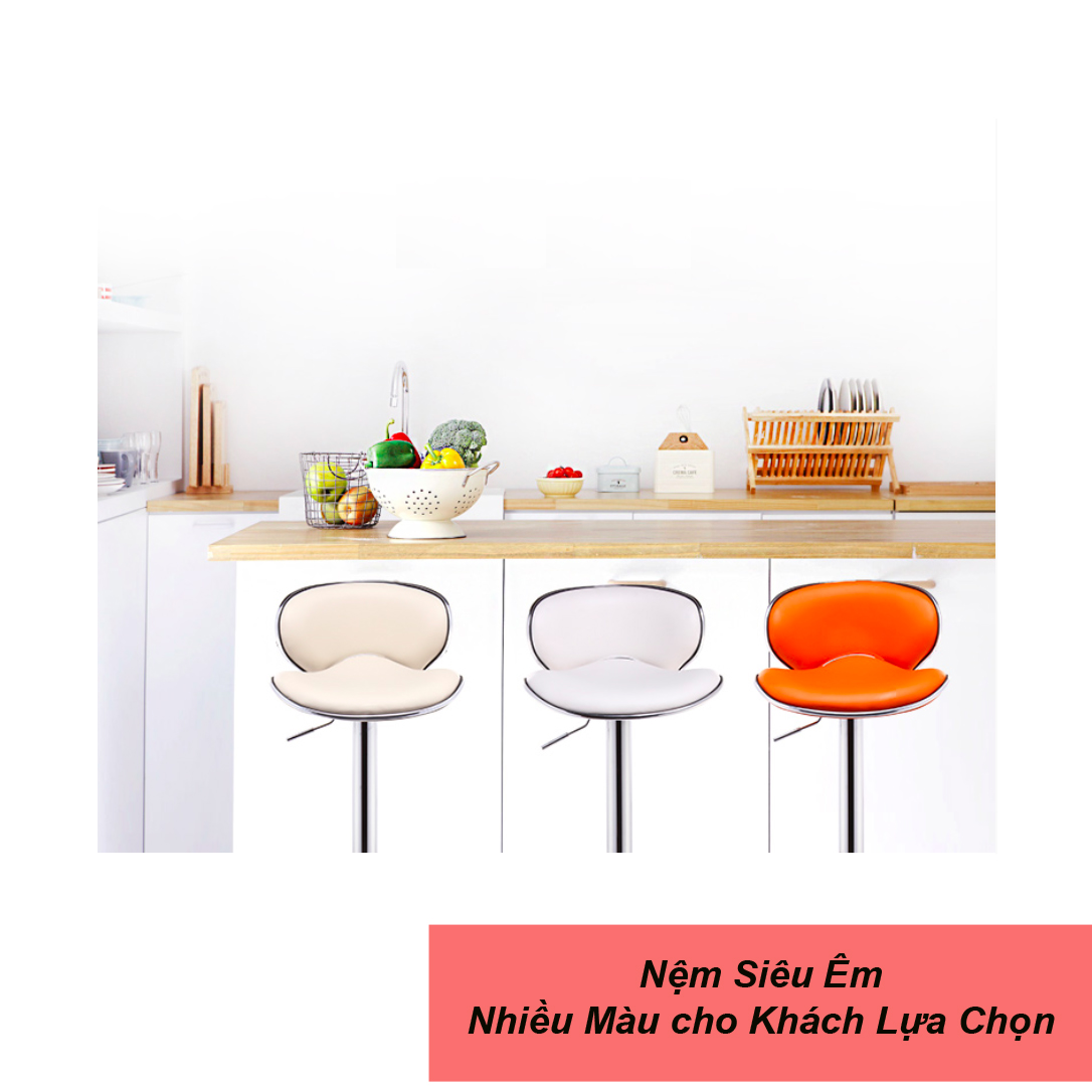 Ghế Bar Thời Trang Bọc Nệm PVC êm Ái , Phong Cách Đương Đại, Xu Hướng Hiện Đại, Xoay Tròn, Tăng Giảm Độ Cao AZP-BC04