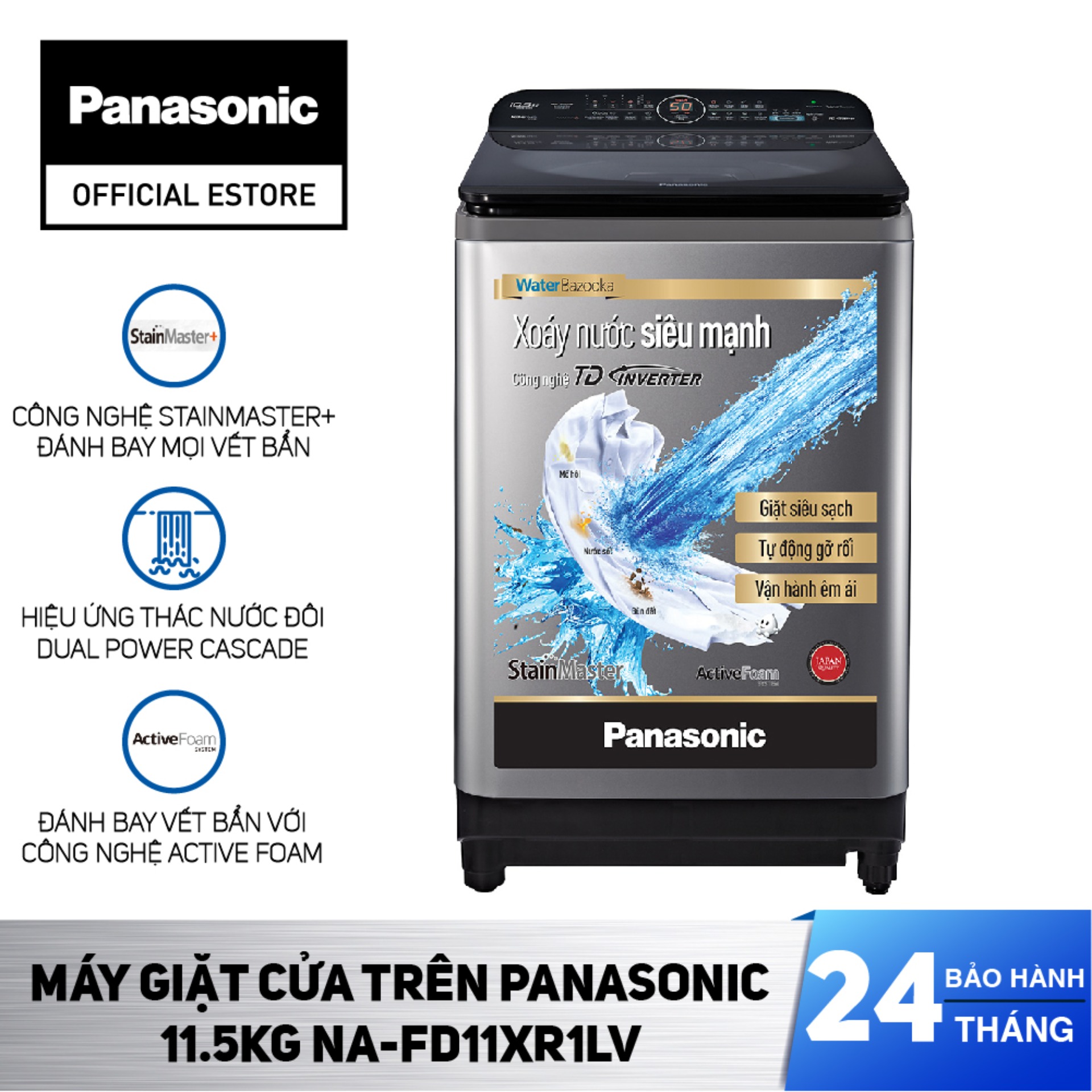 [CHỈ GIAO TẠI HCM] - Máy Giặt Cửa Trên Panasonic 12KG NA-FD11XR1LV- Hàng Chính Hãng