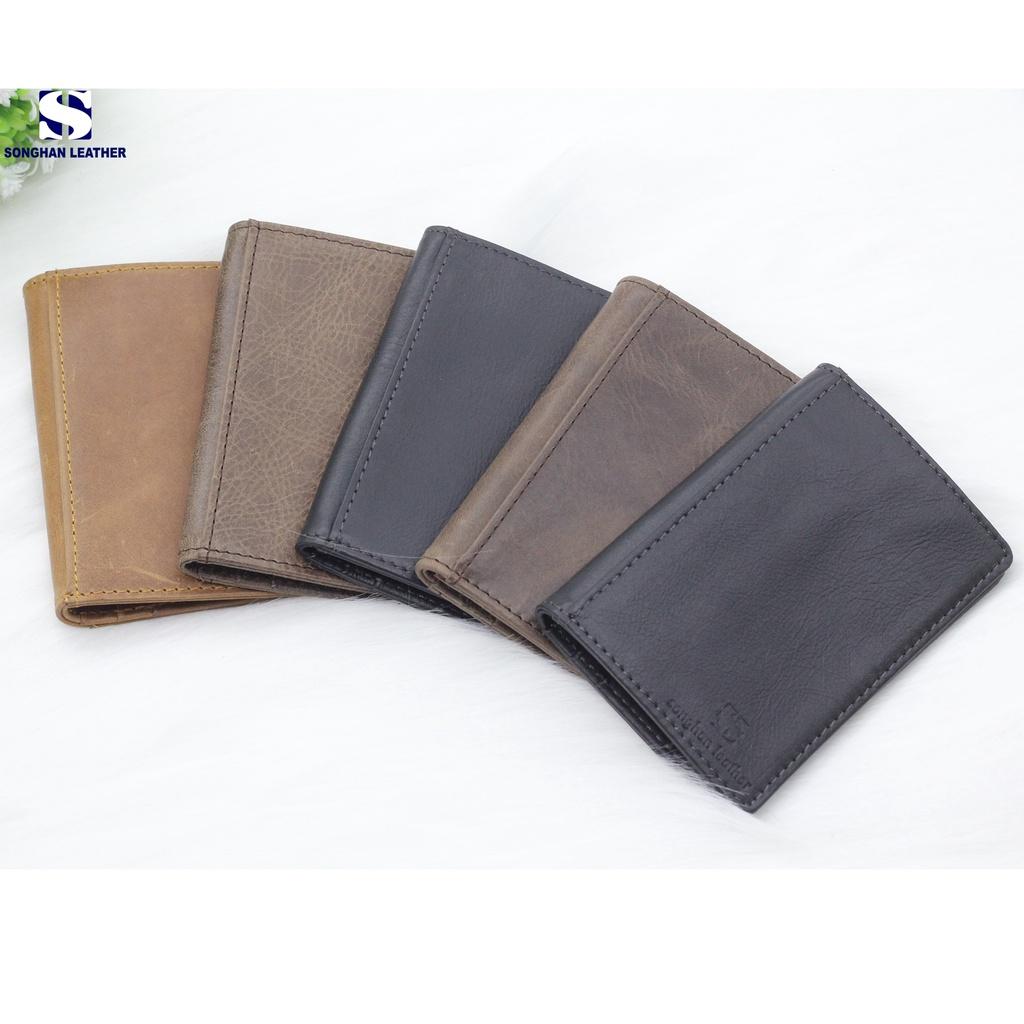 Hình ảnh Ví Dựng Thẻ Card Holder Nam Nữ Da Bò Thật Cao Cấp Nhỏ Gọn Gập Đôi Nhiều Ngăn Songhan Leather WL02 BH 12 Tháng