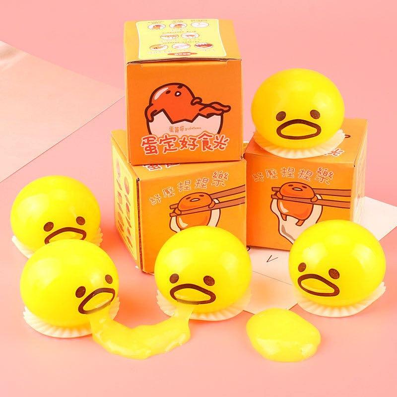 (4 MÀU) Trứng Biến Thái Hút Nhả Slime Anh nôn ọe đồ chơi Gudetama cực thú vị