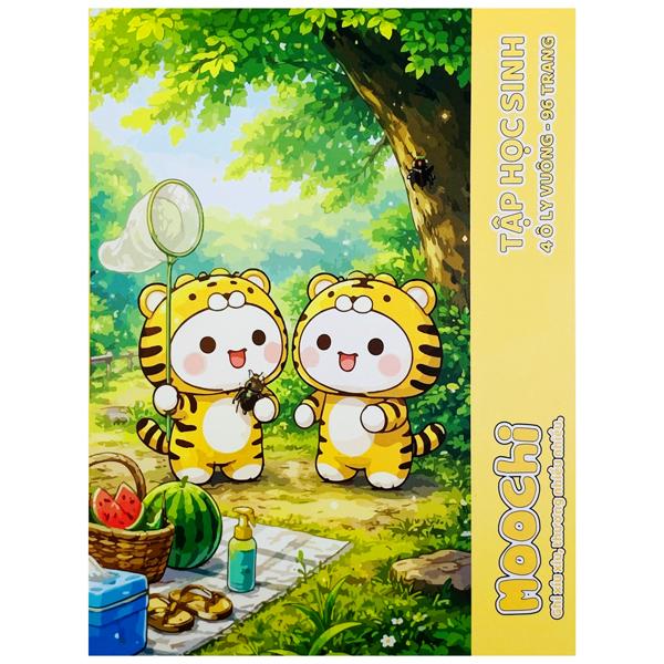 Tập Học Sinh Moochi Phong Cảnh - 4 Ô Ly Vuông - 96 Trang 100gsm - The Sun - Hổ Vàng