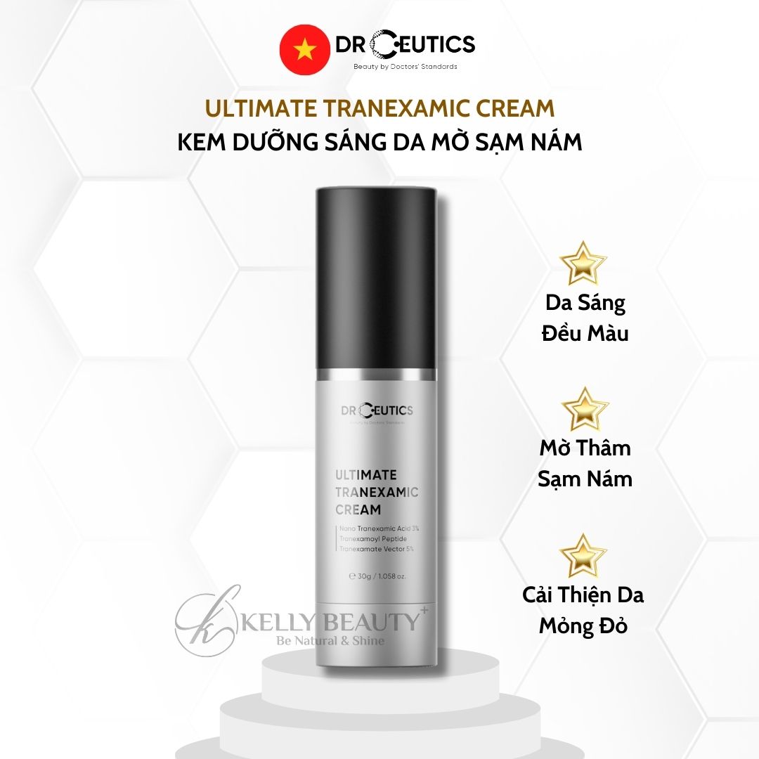 Kem Dưỡng Sáng Da DrCeutics Ultimate Tranexamic Cream - Cải Thiện Da Mỏng Đỏ, Mờ Thâm Sạm Nám - Kelly Beauty