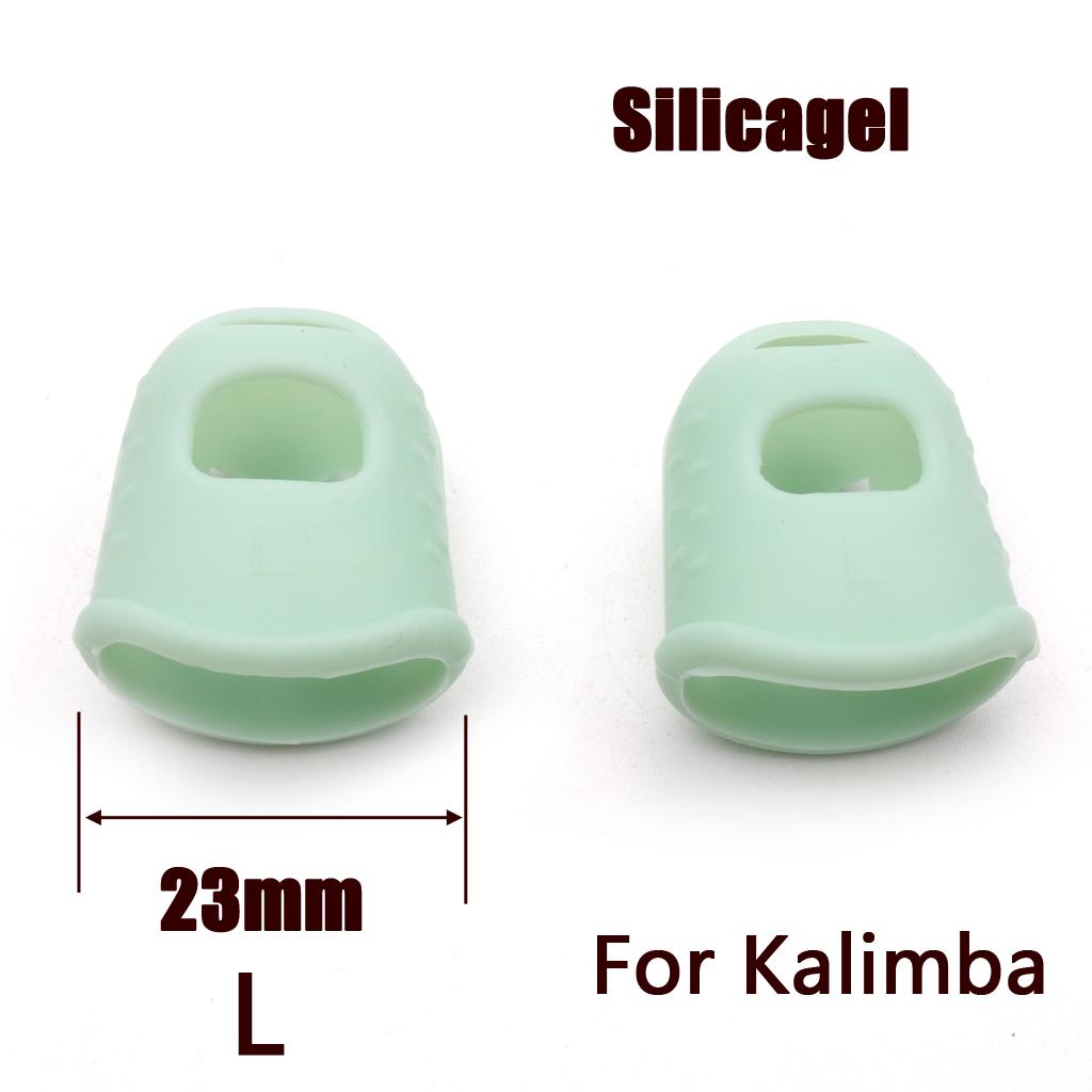 2 chiếc Mềm Kalimba Ngón Tay Bảo Vệ Ngón Tay Cái Phím dành cho Người Mới Bắt Đầu Accs Xanh Lá Nhạt
