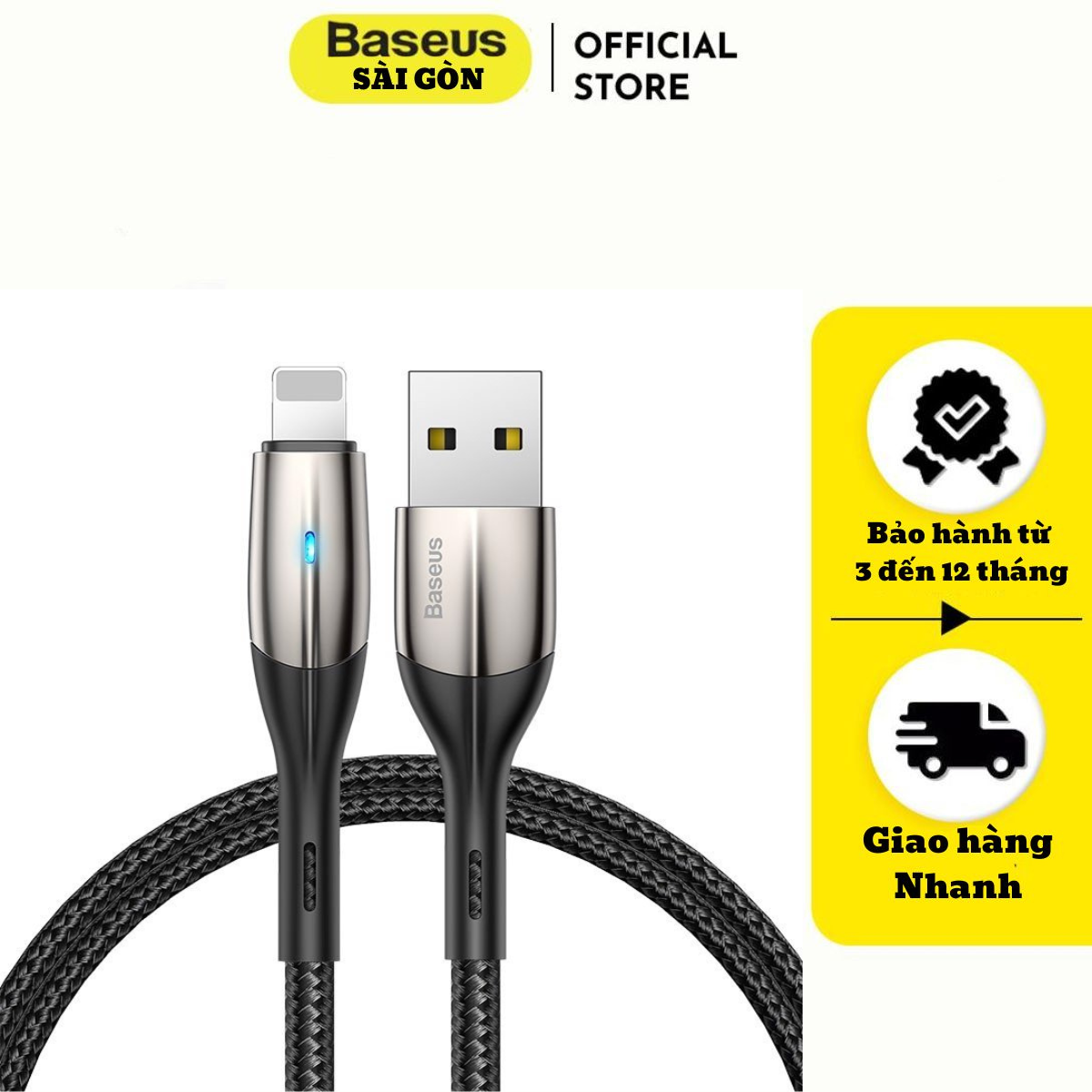Cáp sạc Baseus Horizontal Data cable CALSP nhanh truyền dữ liệu tốc độ  2.4A- Hàng chính hãng