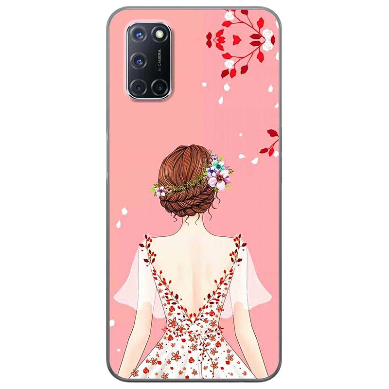 Ốp lưng dành cho Oppo A52 (2020) mẫu Cô gái áo hồng