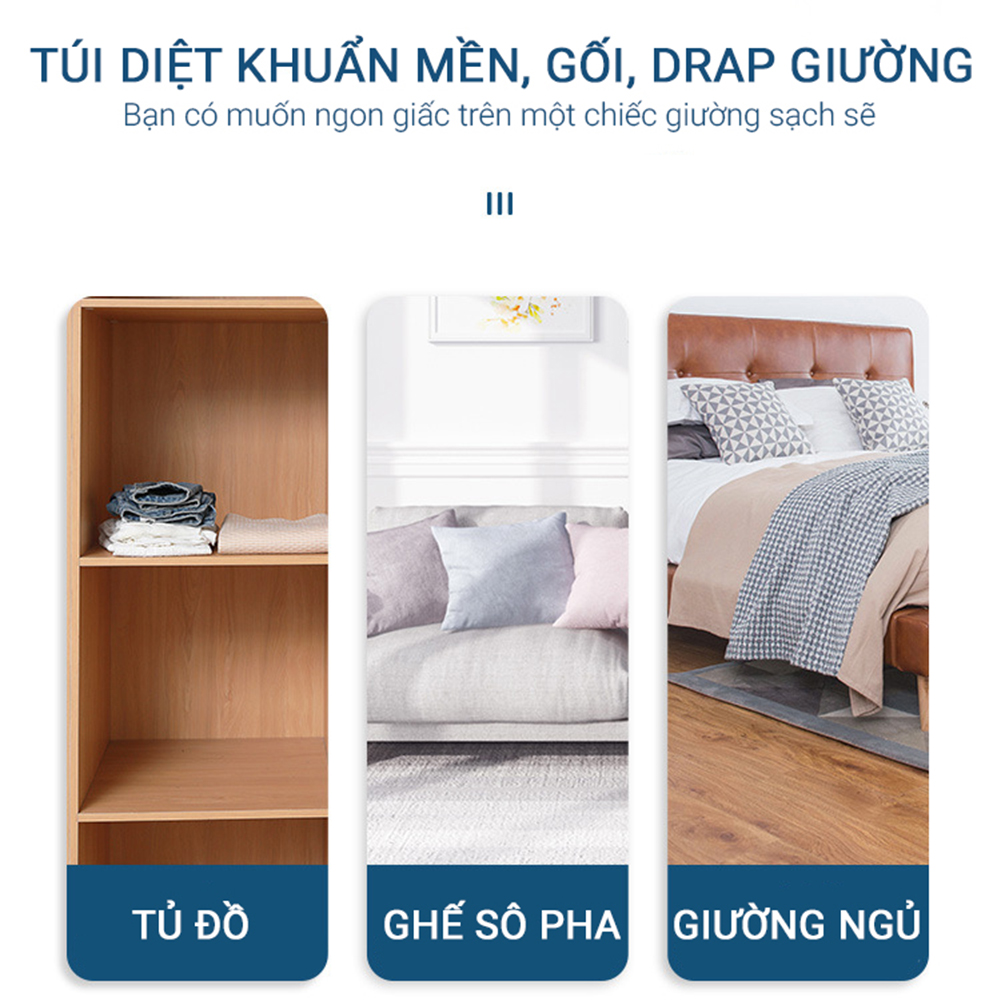 Túi Diệt Khuẩn Mền Gối Nệm HOMI Mã HK01 Công Nghệ Nhật Bản Chiết Xuất Tự Nhiên Loại Bỏ Ve Rận, Nấm Mốc Gây Ngứa Ngáy Khó Chịu [Combo 3 Hộp] - Hàng Chính Hãng