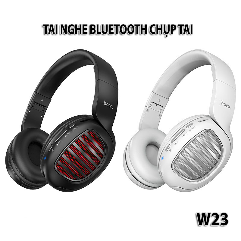 Tai nghe chụp tai Bluetooth Hoco w23 - Khử tiếng ồn - Độ trễ thấp - Có mic đàm thoại - Khe cắm thẻ nhớ - Âm thanh chân thực