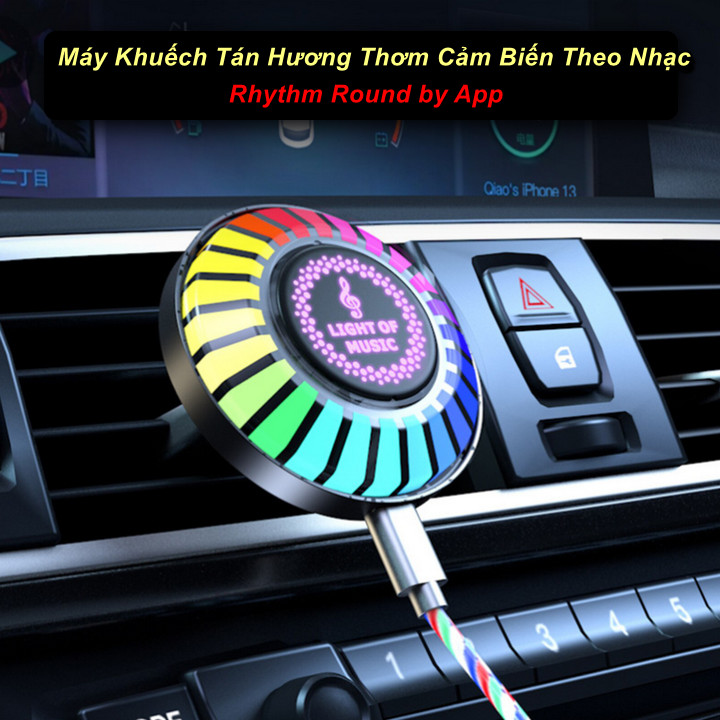 Nước Hoa Cảm Biến Theo Nhạc Rhythm Round by App Trên Ô Tô - Home and Garden