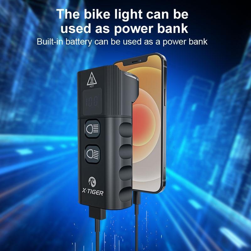 X-TIGER Đèn pin LED chống mưa cho xe đạp Đèn pin có thể sạc lại USB Phụ kiện xe đạp leo núi