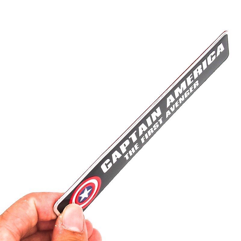 Captain America The First Avenger hình chữ nhật dài - Sticker metal 3D hình dán kim loại