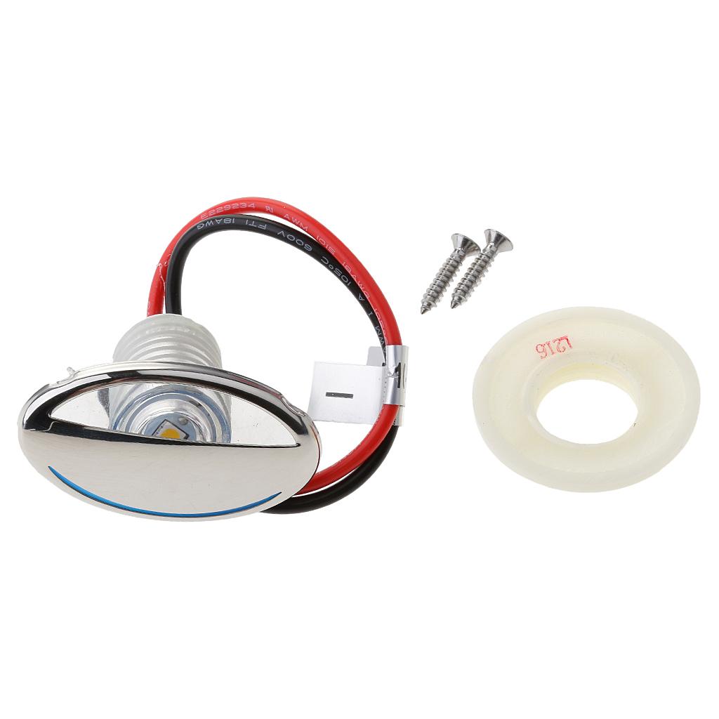 2Pcs 12V Boat RV Trailer Amber LED Courtesy Recessed Down Lights Downlight