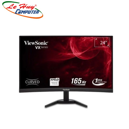 Màn hình cong ViewSonic VX2468-PC-MHD 24&quot; VA 165Hz FreeSync chuyên game Hàng chính hãng