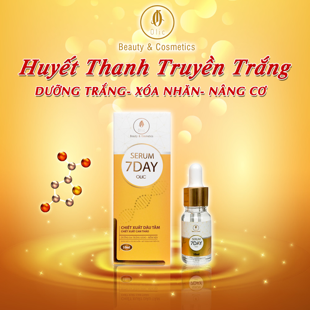 [CAM KẾT CHÍNH HÃNG] COMBO 5 lọ Serum 7 DAY OLIC (HUYẾT THANH TRUYỀN TRẮNG 7 DAY) giúp TRẮNG DA, NÂNG CƠ, TRẺ HÓA DA, trẻ hóa da từ 5~10 tuổi. (Tặng thêm 1 lọ serum và 1 sữa rữa mặt sữa chua cao cấp giúp sạch da, sáng da)