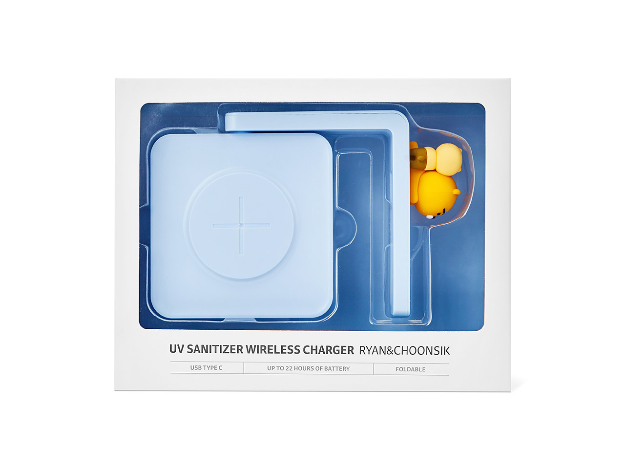 Sạc Không Dây Kèm Máy tiệt Trùng UV LED Ryan&Choonsik KAKAO FRIENDS - Hàng Chính Hãng