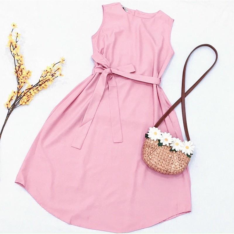 Đầm Suông Dài Nhiều Màu Nút Sau