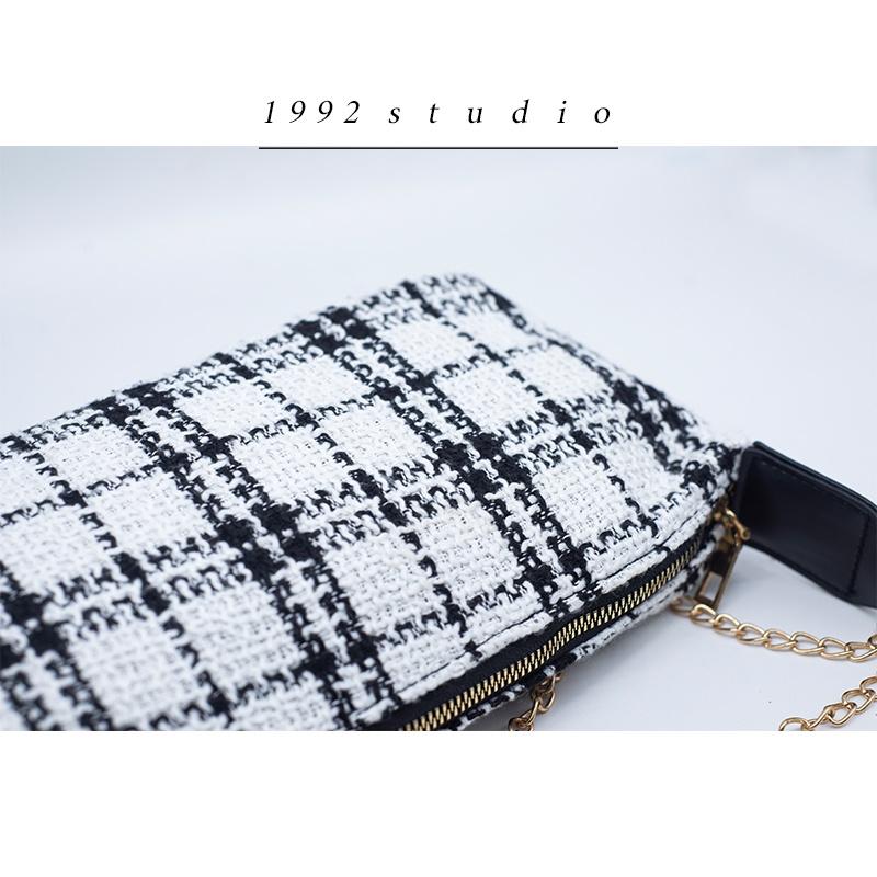 Túi xách nữ/ 1992 s t u d i o/ FLORA BAG/ túi vải tweed sọc