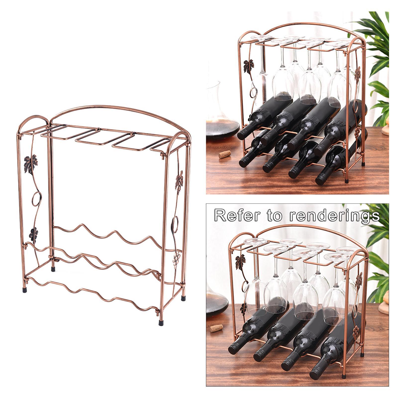 2-Tier Stackable Standing Wine Rack No Assembly Required for Bedroom Office