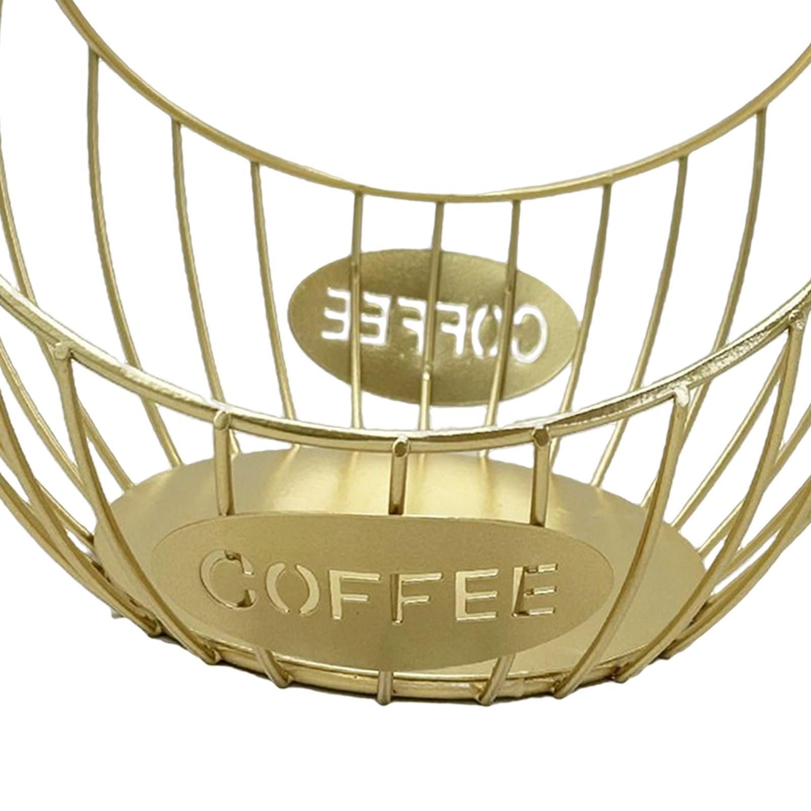 Coffee Pod Holder Organizer, cup holder   Holder Storage Basket , Gold