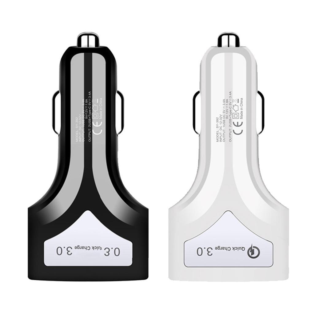 .0 Universal Dual Port LED USB Smart Charging Adapter Black