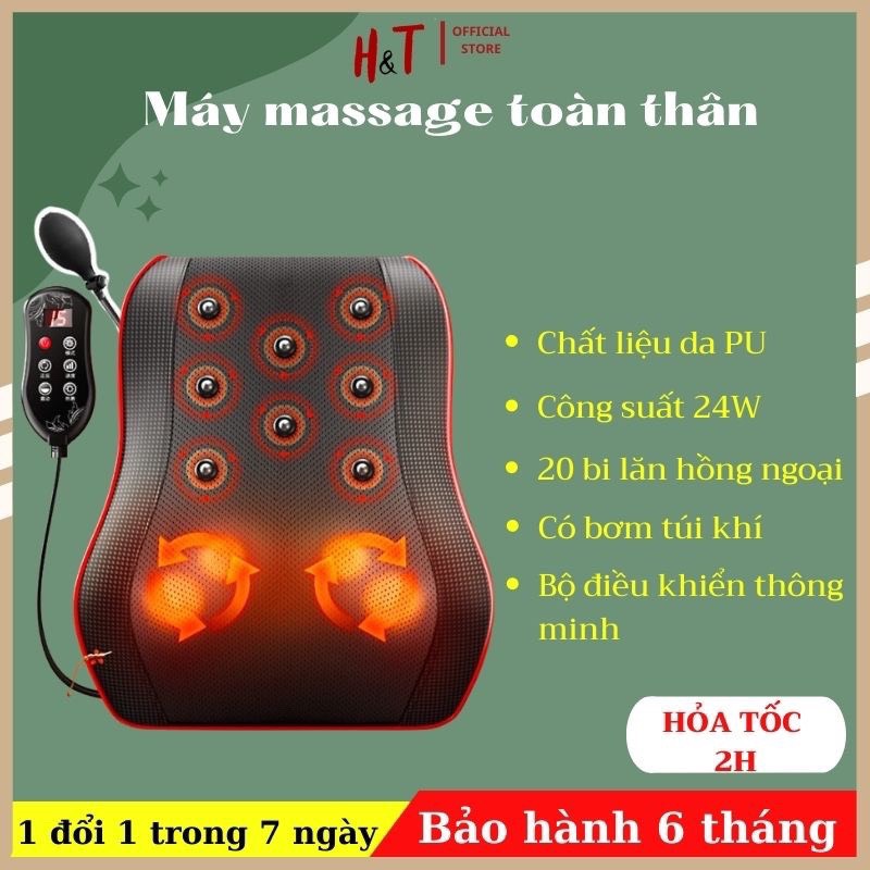 Gối massage vai gáy toàn thân đa năng cao cấp, Máy massage vai gáy