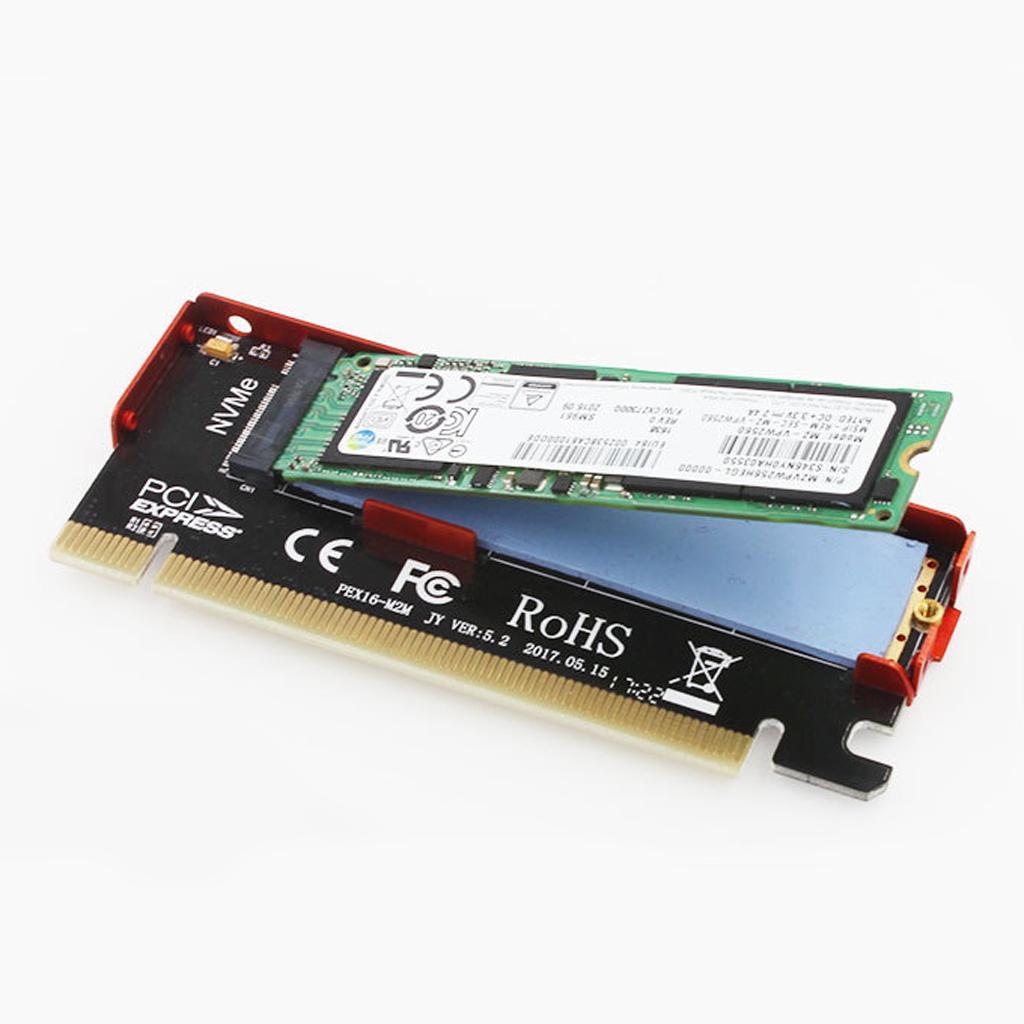 2x M.2 NGFF SSD to PCIE 3.0 X16 Adapter Expansion Card W/ Heatsink Case