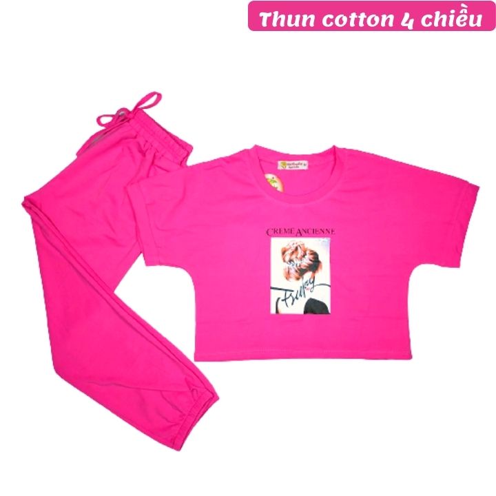 Đồ bộ croptop cho bé gái từ 10-41kg. Áo croptop bé gái. Quần dạng thể thao -Kiến Lửa