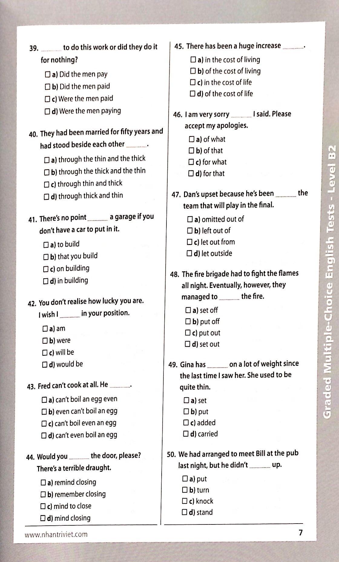 Graded Multiple - Choice English Test Level B2 (Không CD)