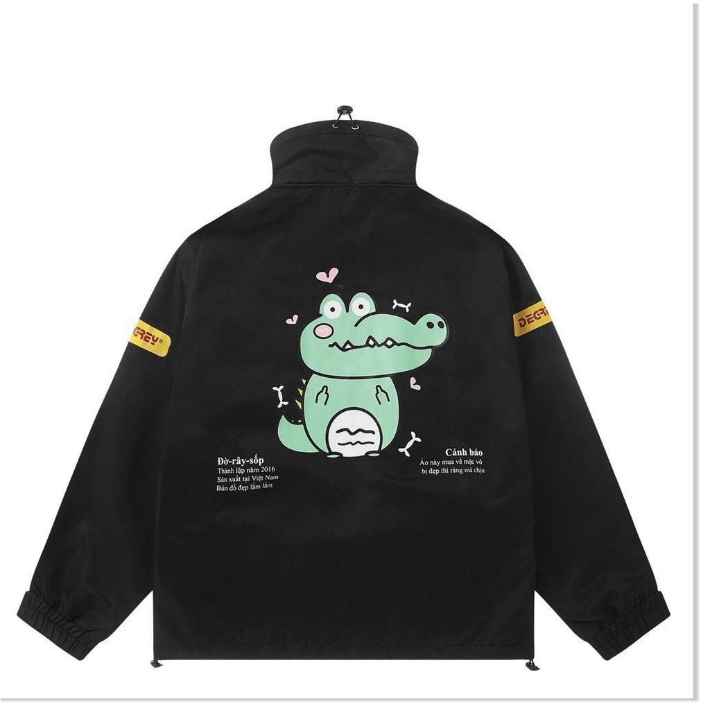Áo khoác dù 2 lớp HOẠ TIẾT CON CÁ SẤU cute cực xinh 2021 THỜI TRANG LANA FASHION
