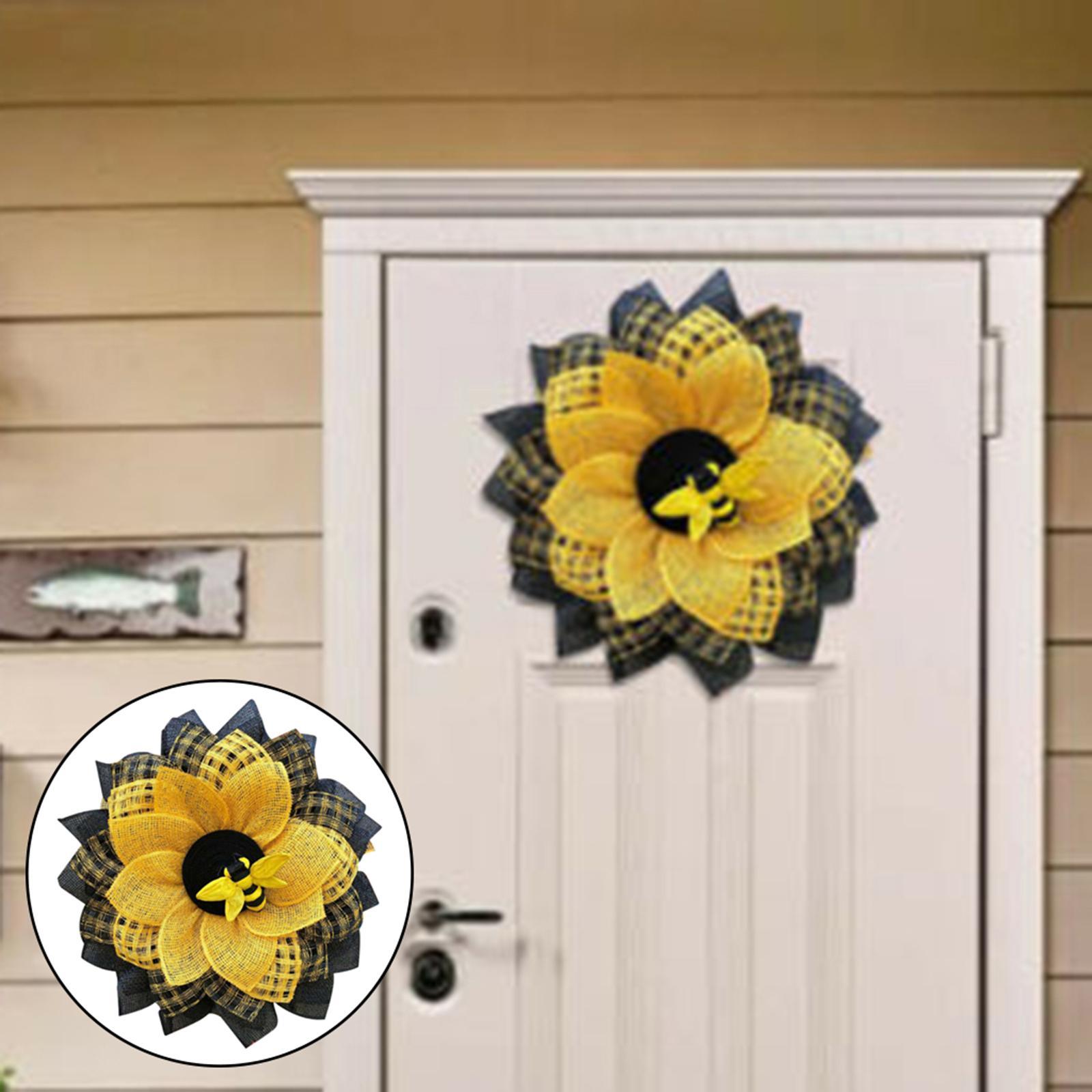 Bee Flower Wreath Garland Summer Front Door Hanging Pendant Decoration