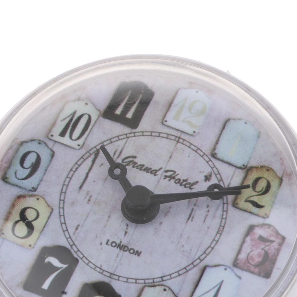 European Style Small Waterproof Round Clock for Bathroom Suction Up Mirror Window Clock, Pink/ White